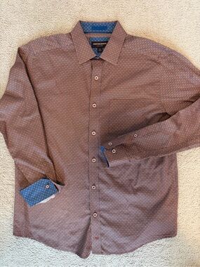 Men’s Johnston & Murphy Dress Shirt Orange & Blue